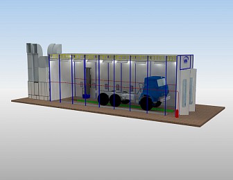 Окрасочно-сушильная камера тупикового типа SPK-17.5.6 для камазов